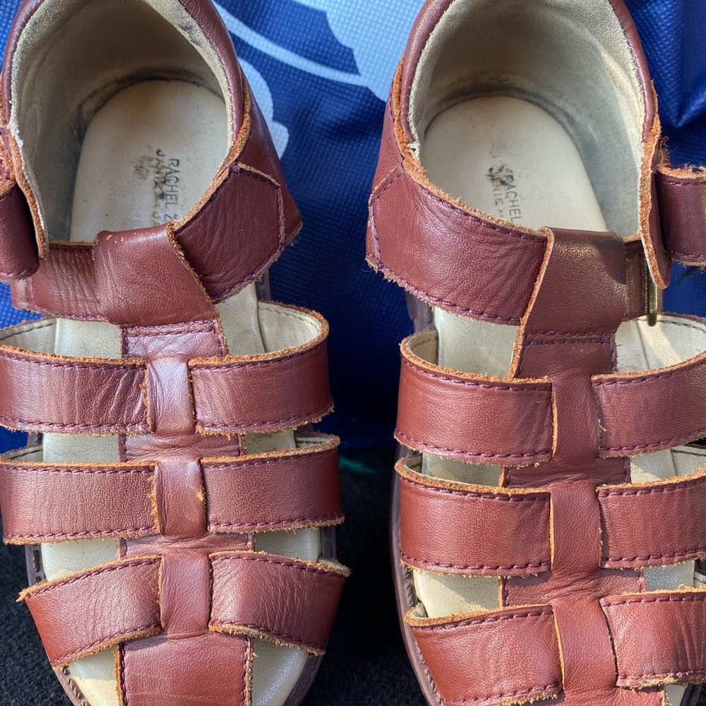 Brown rusted sandals look almost new